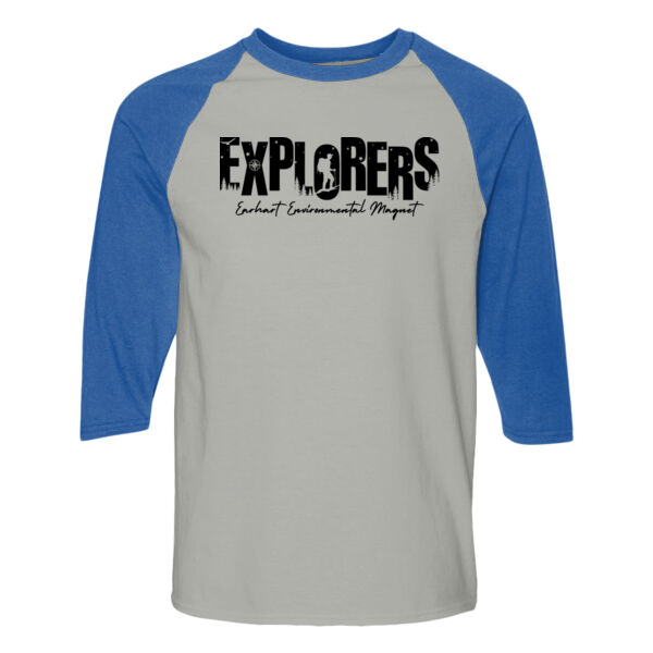D2 - Gildan 5700 Adult Heavy Cotton Three-Quarter Raglan Sleeve T-Shirt Thumbnail
