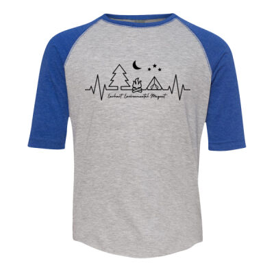 D5 - LAT 6130 Youth Fine Jersey Three-Quarter Sleeve Baseball T-Shirt Thumbnail
