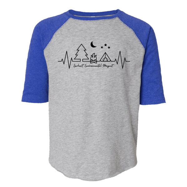 D5 - LAT 6130 Youth Fine Jersey Three-Quarter Sleeve Baseball T-Shirt Thumbnail