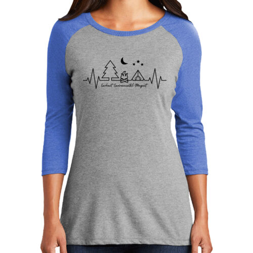 D5 - District DM136L Women's Perfect Tri 3/4 Sleeve Raglan Thumbnail