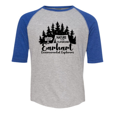 D1 - LAT 6130 Youth Fine Jersey Three-Quarter Sleeve Baseball T-Shirt Thumbnail