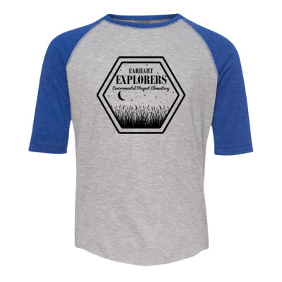 D3 - LAT 6130 Youth Fine Jersey Three-Quarter Sleeve Baseball T-Shirt Thumbnail