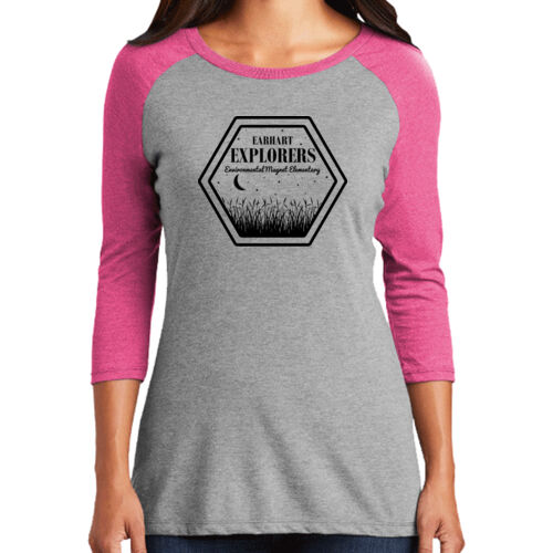 D3 - District DM136L Women's Perfect Tri 3/4 Sleeve Raglan Thumbnail