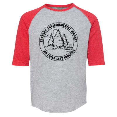 D4 - LAT 6130 Youth Fine Jersey Three-Quarter Sleeve Baseball T-Shirt Thumbnail