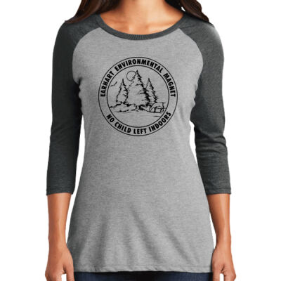 D4 - District DM136L Women's Perfect Tri 3/4 Sleeve Raglan Thumbnail