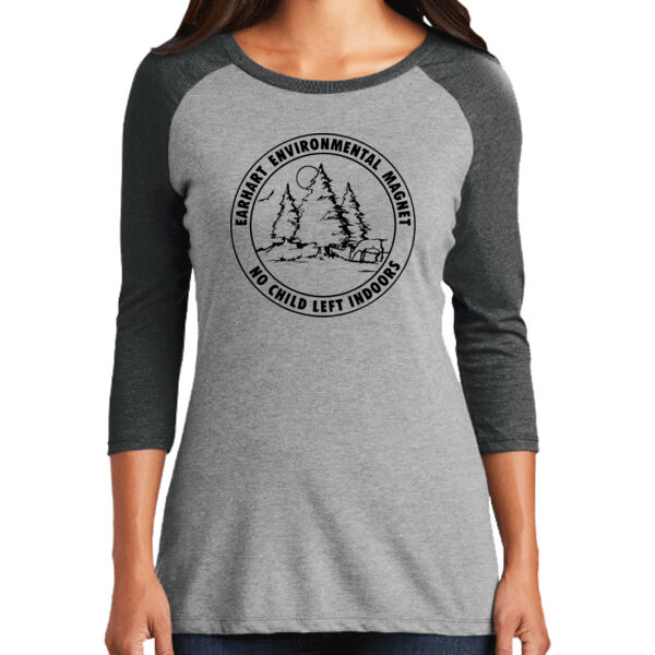 D4 - District DM136L Women's Perfect Tri 3/4 Sleeve Raglan Thumbnail