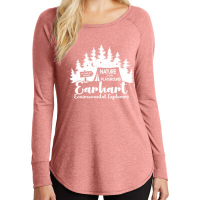 D6 - District DT132L Women's Perfect Tri Long Sleeve Tunic Tee Thumbnail