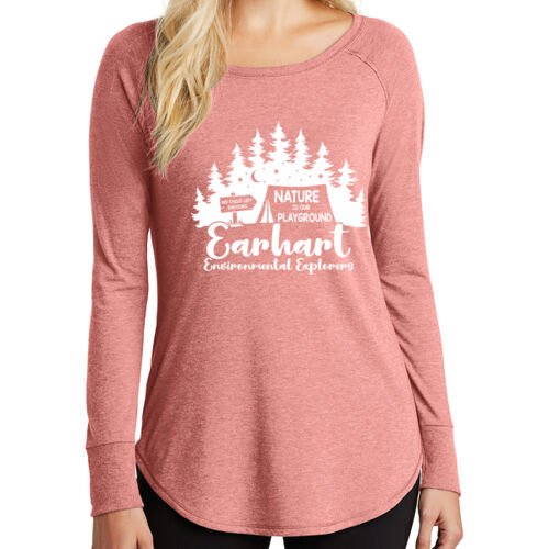 D6 - District DT132L Women's Perfect Tri Long Sleeve Tunic Tee Thumbnail