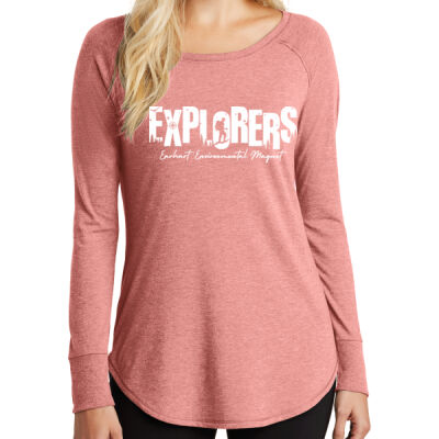 D7 - District DT132L Women's Perfect Tri Long Sleeve Tunic Tee Thumbnail