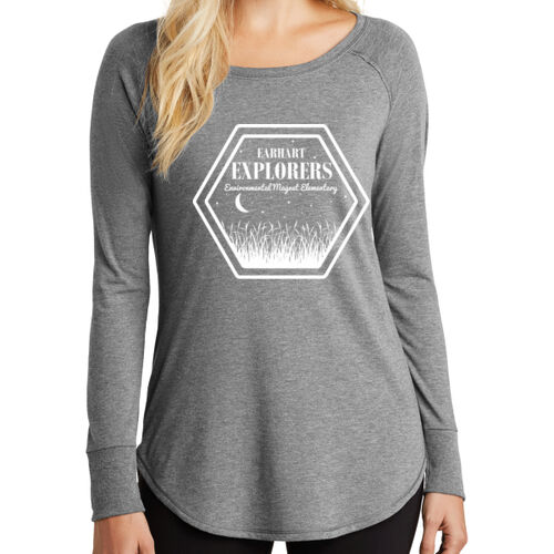 D8 - District DT132L Women's Perfect Tri Long Sleeve Tunic Tee Thumbnail